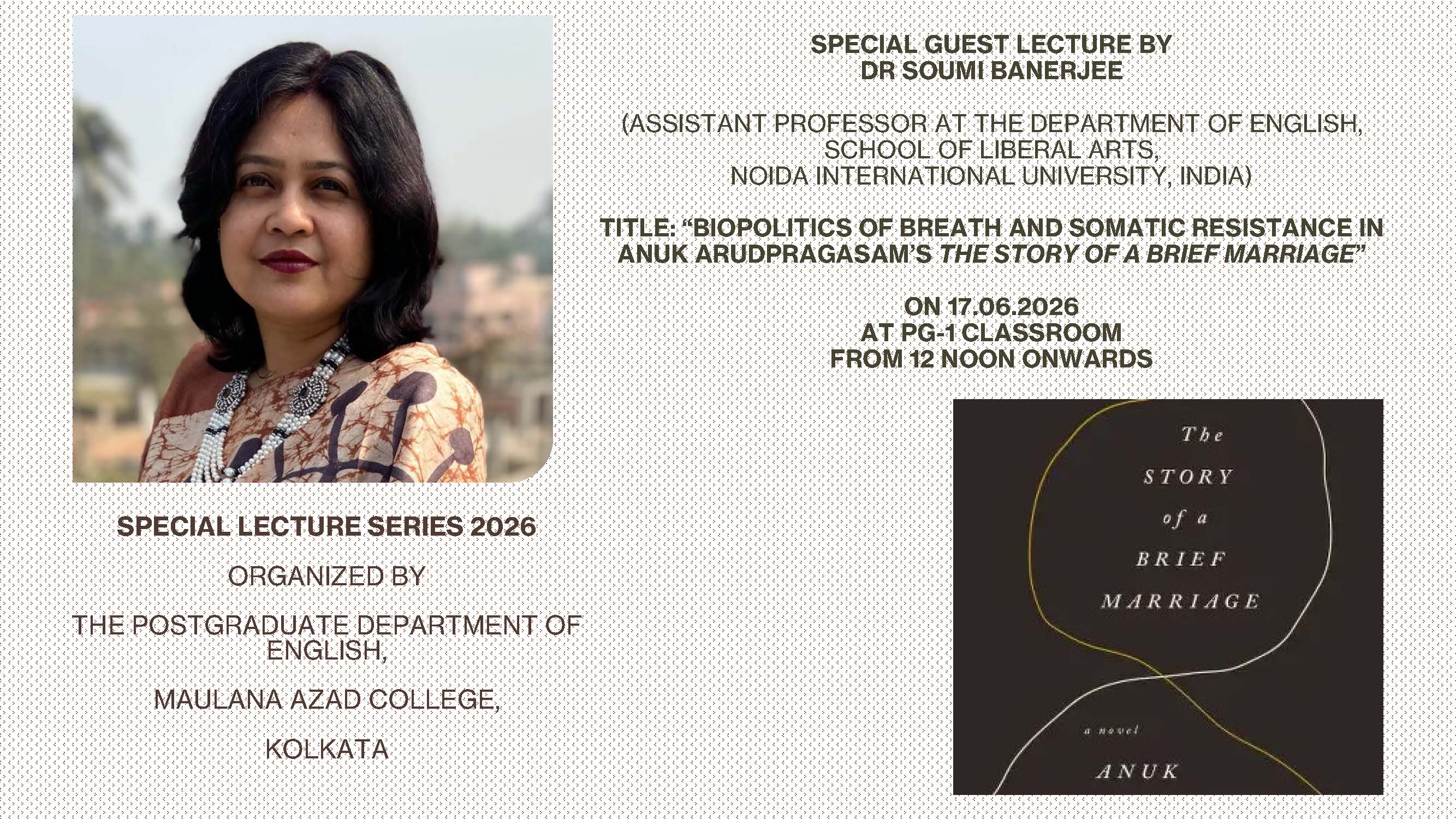 Biopolitics of Breath And Somatic Resistance in Anuk Arudpragrasam's The Story of a Brief Marriage by Dr. Soumi Banerjee